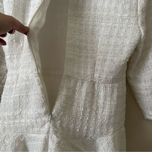 Zara White Tweed Peplum Side Gold Buttons Structured
Mini Dress Sz S fit & flare - Picture 10 of 15